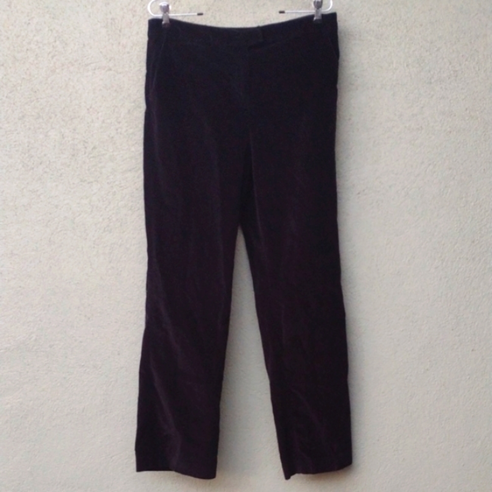 Talbot's Black Stretch Velour Pants Women's 10